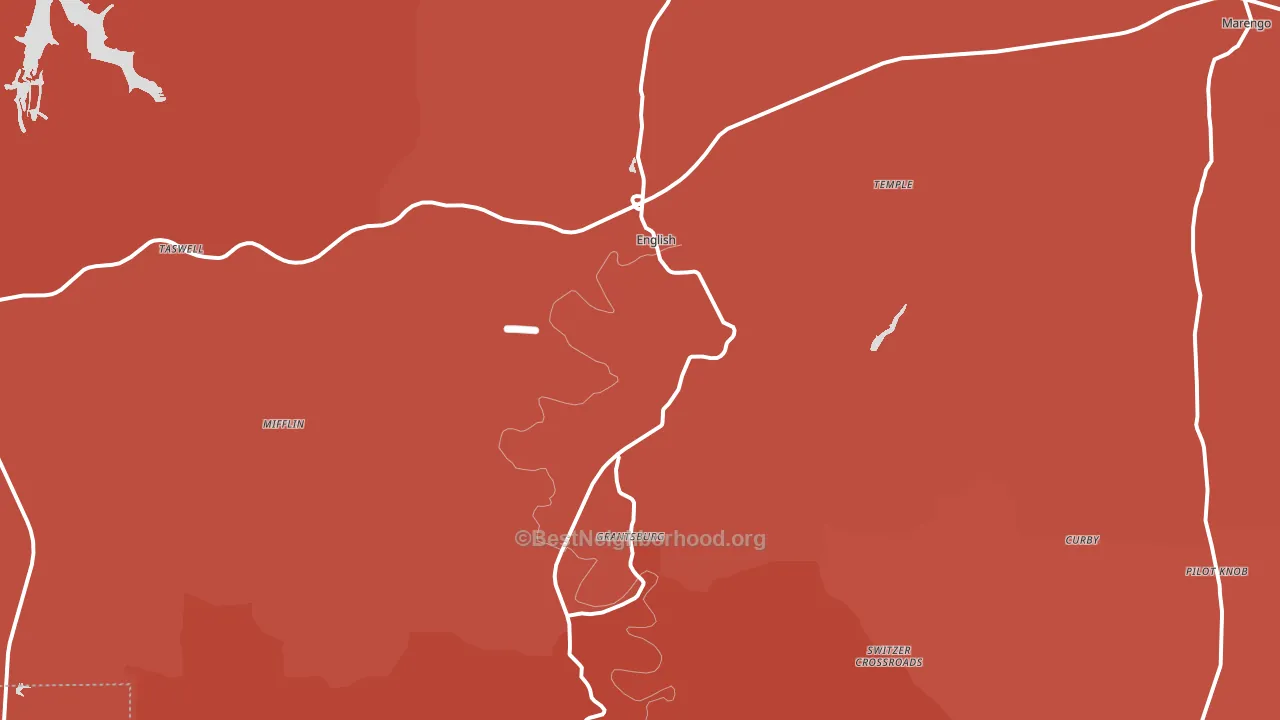 English, IN block-group political-lean map
