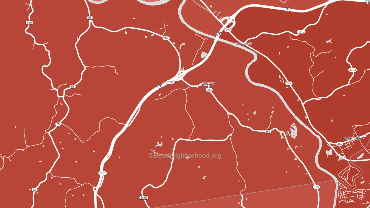 English, KY block-group political-lean map