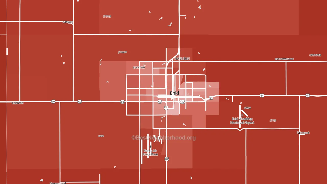 Enid, OK block-group political-lean map