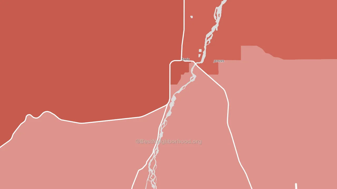 Ennis, MT block-group political-lean map