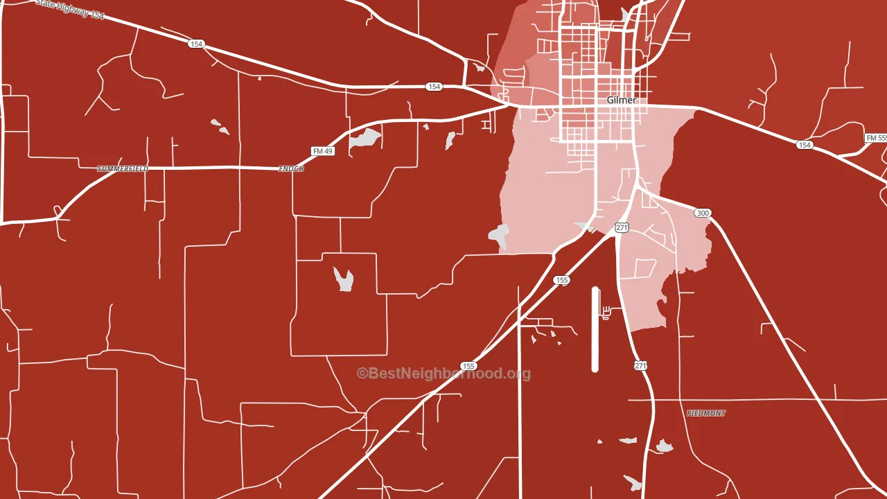 Enoch, TX block-group political-lean map