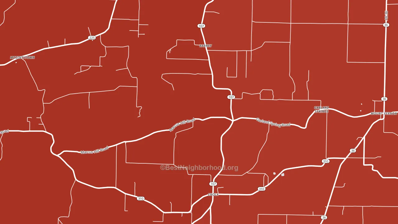 Enola, AR block-group political-lean map