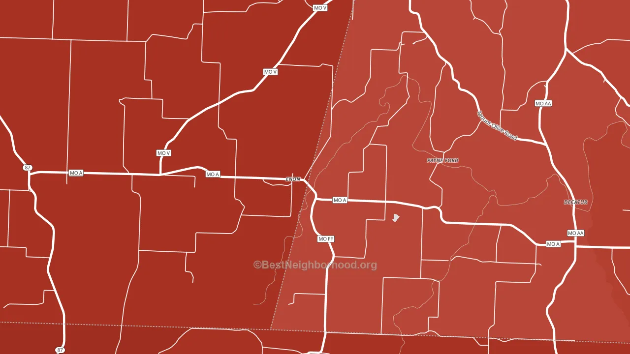 Enon, MO block-group political-lean map
