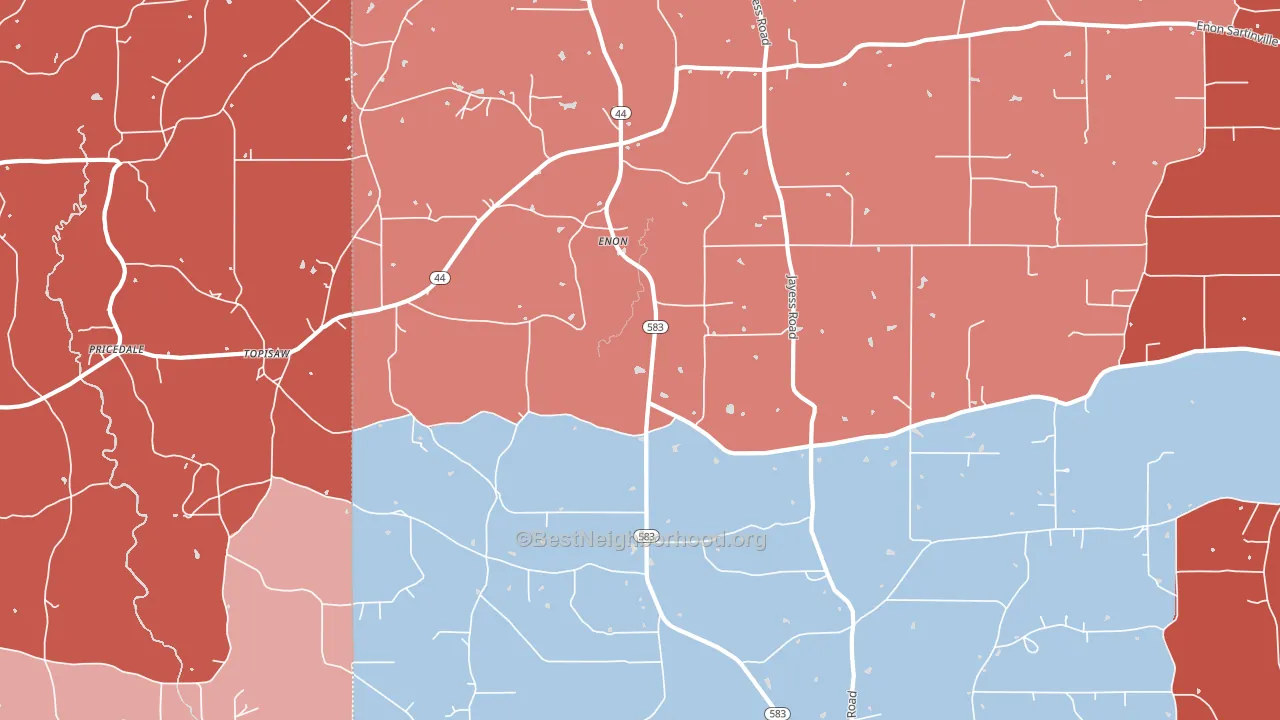 Enon, MS block-group political-lean map