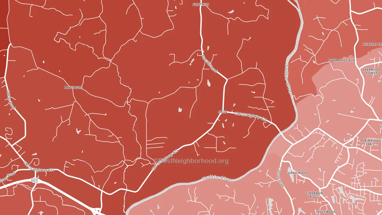 Enon, NC block-group political-lean map