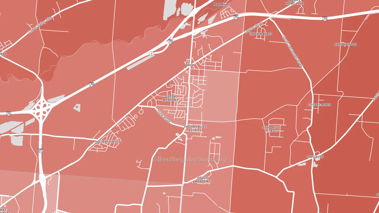 Enon, OH block-group political-lean map