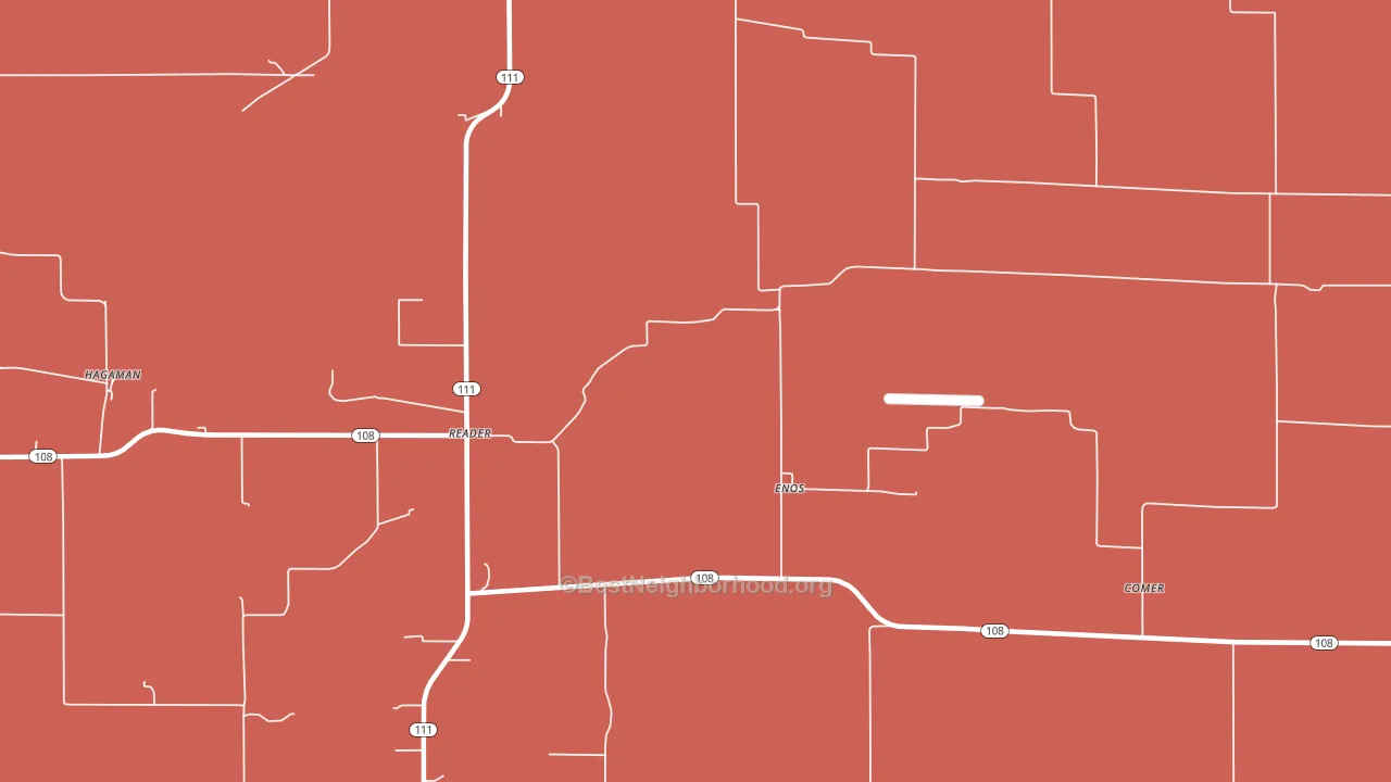 Enos, IL block-group political-lean map