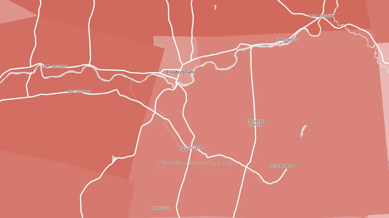 Enosburg Falls, VT block-group political-lean map