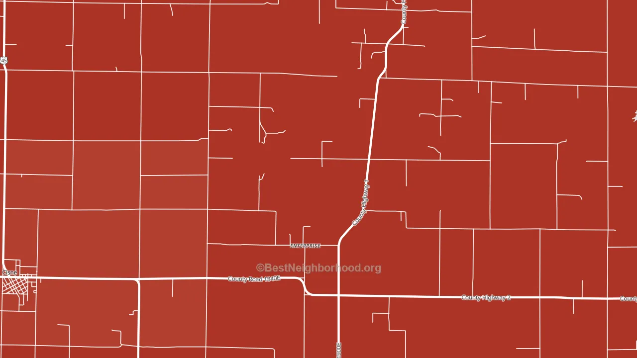 Enterprise, IL block-group political-lean map