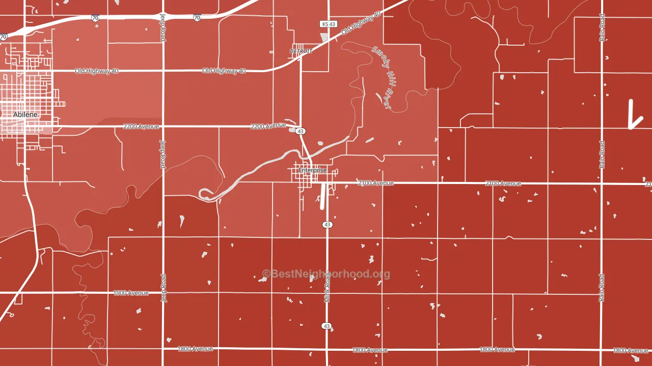 Enterprise, KS block-group political-lean map