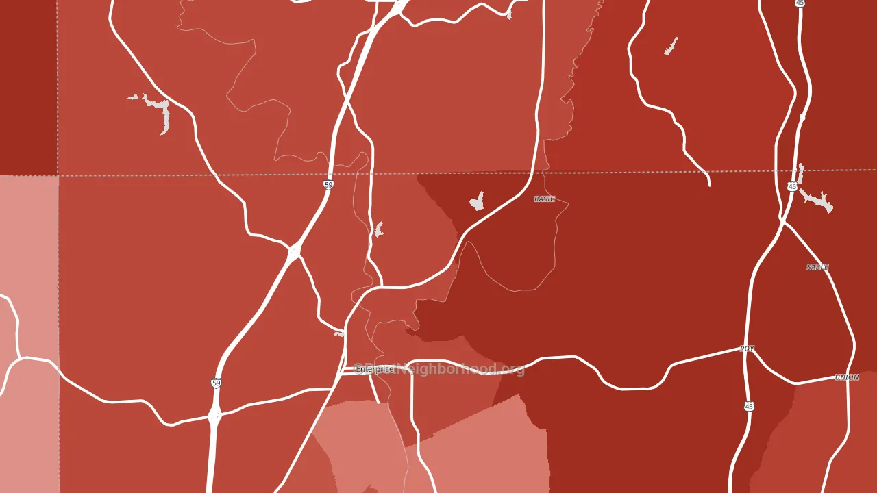 Enterprise, MS block-group political-lean map
