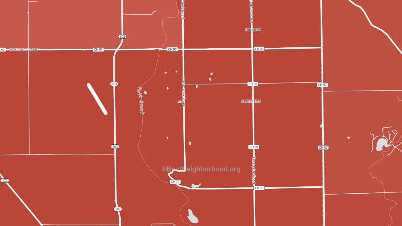 Enterprise, OH block-group political-lean map