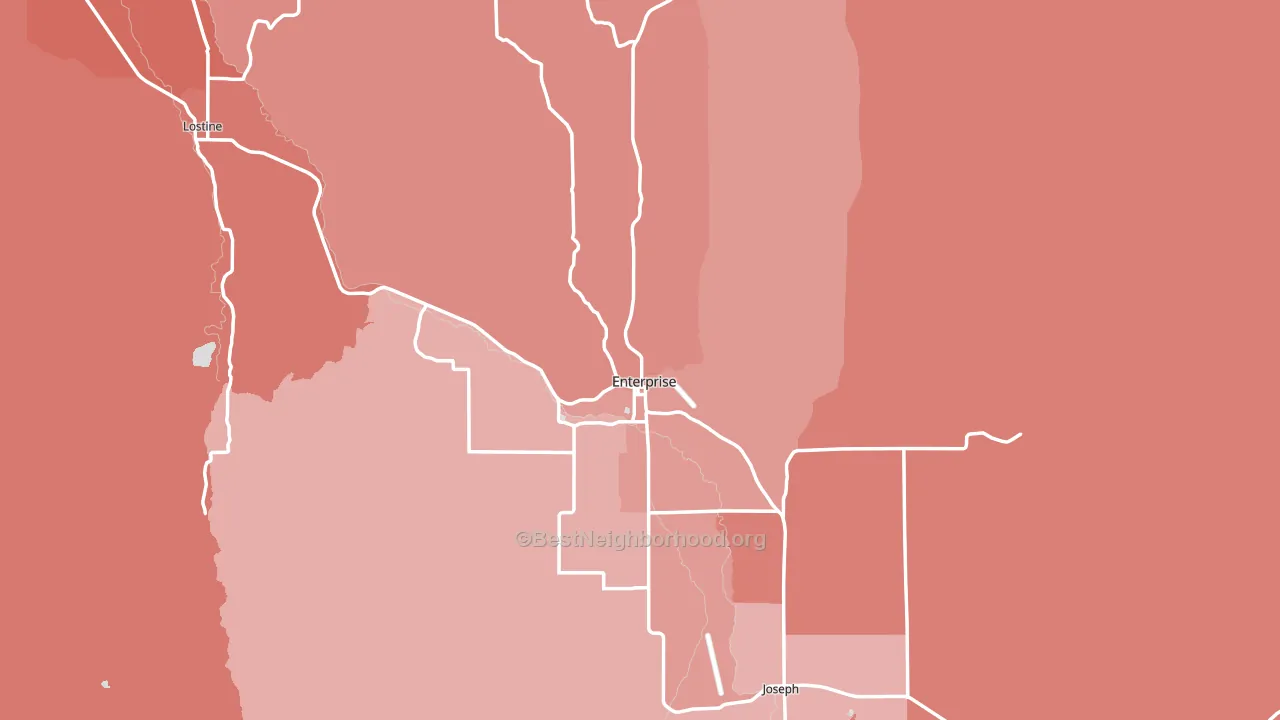 Enterprise, OR block-group political-lean map