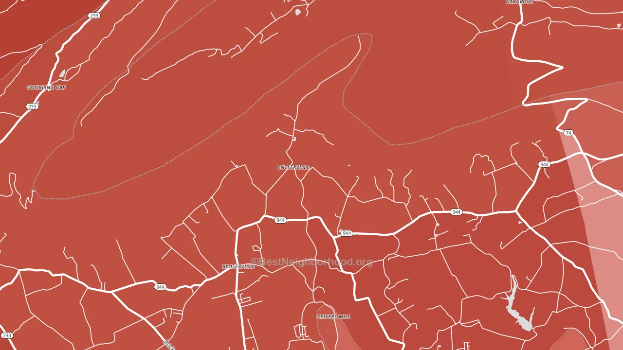 Entlerville, PA block-group political-lean map