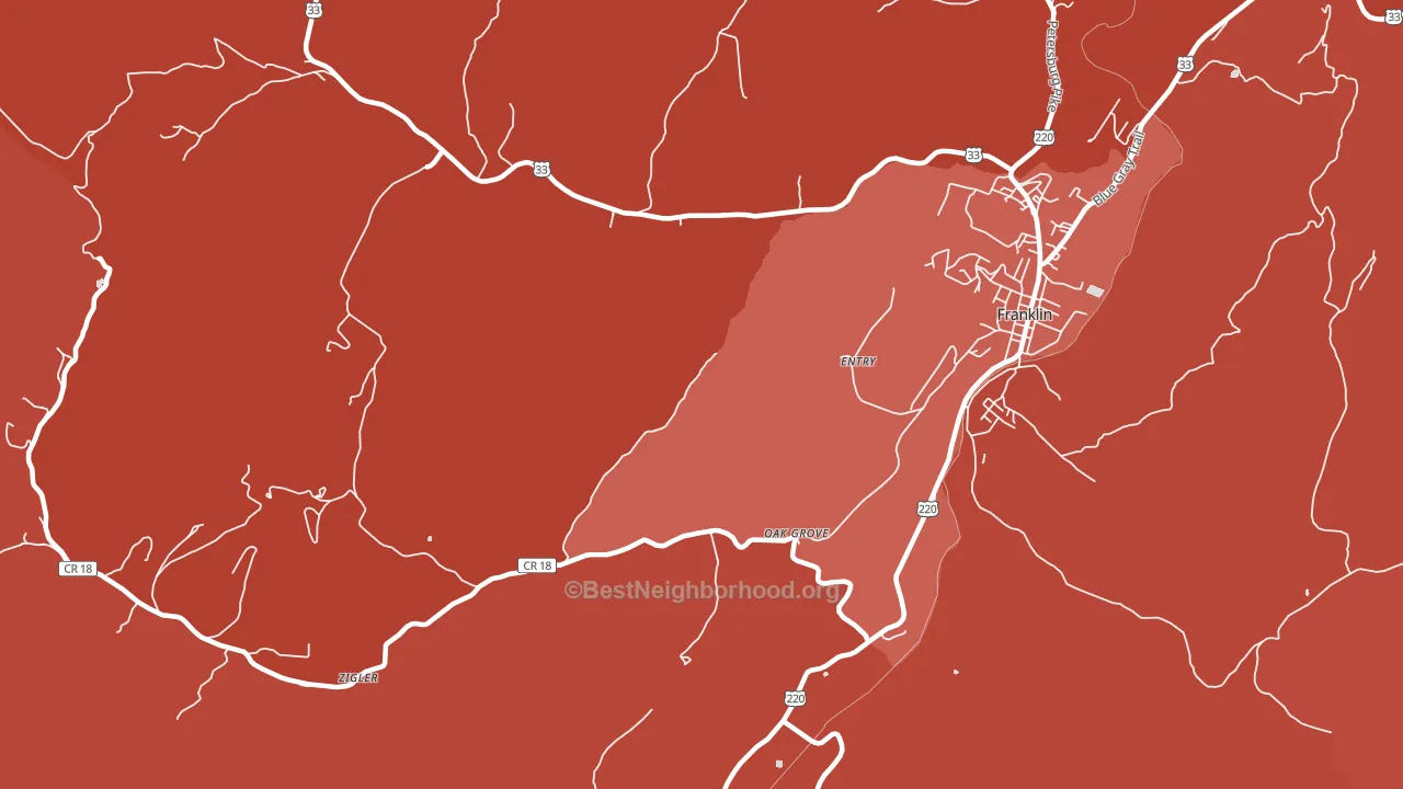 Entry, WV block-group political-lean map