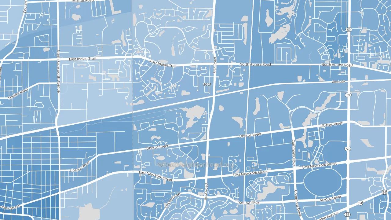 Eola, IL block-group political-lean map