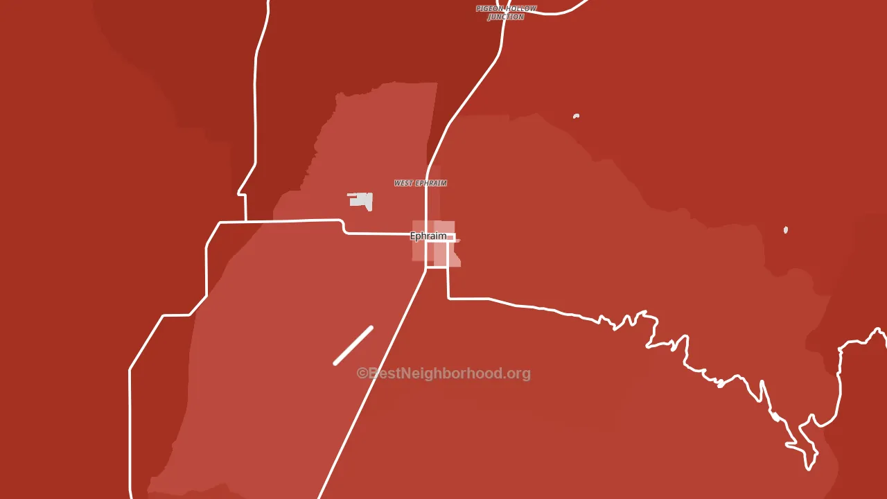 Ephraim, UT block-group political-lean map