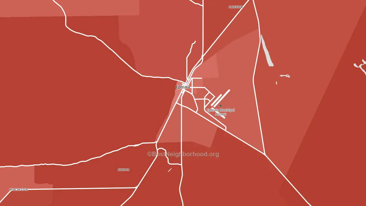 Ephrata, WA block-group political-lean map