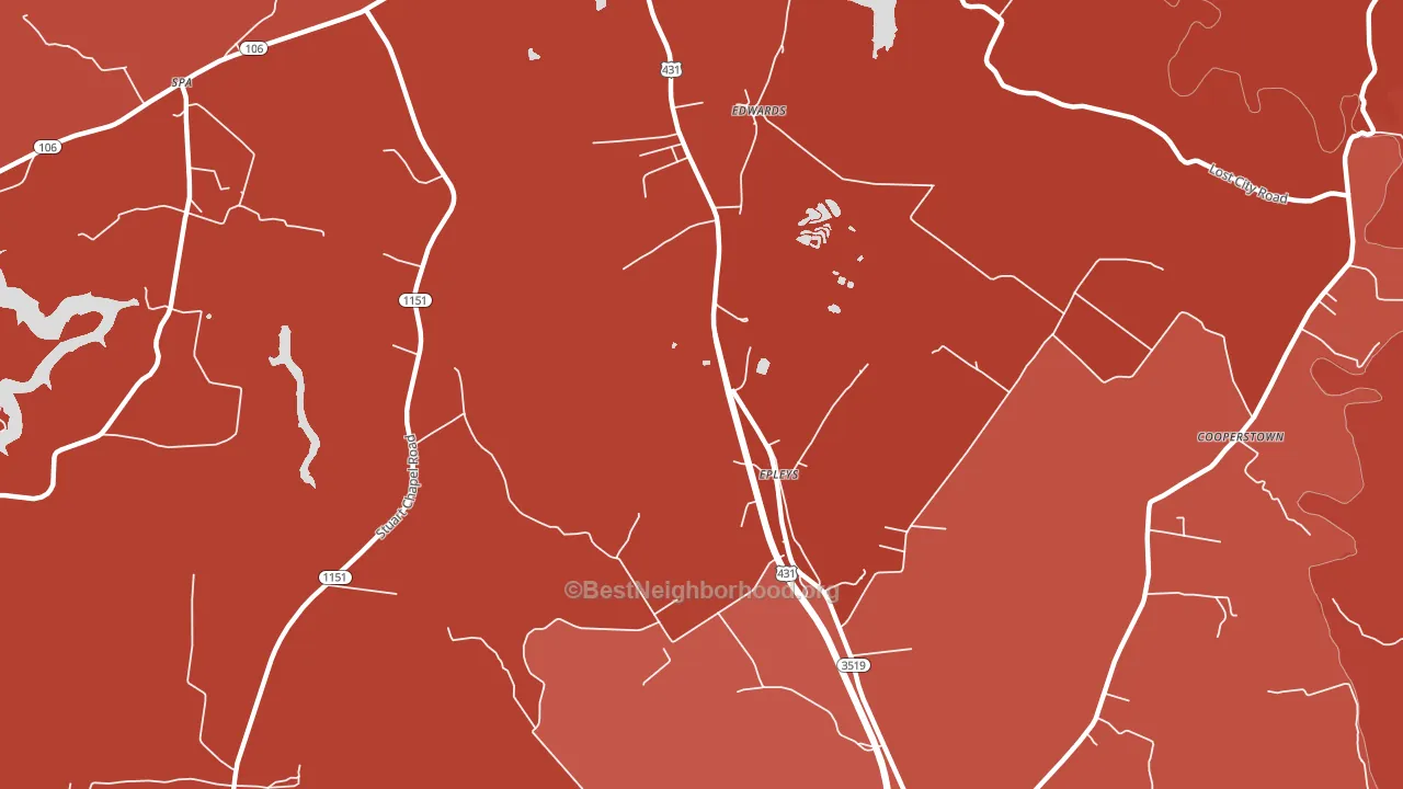Epleys, KY block-group political-lean map