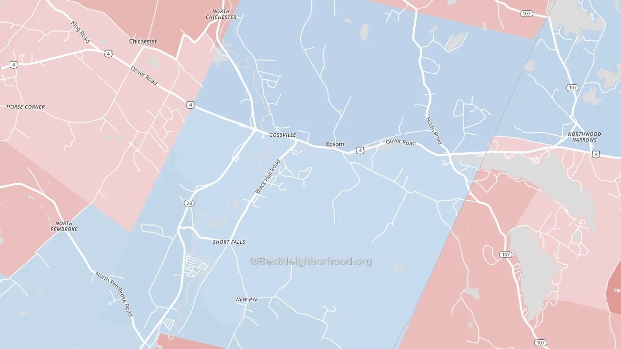 Epsom, NH block-group political-lean map