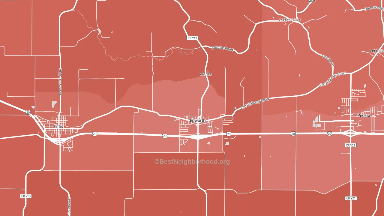 Epworth, IA block-group political-lean map