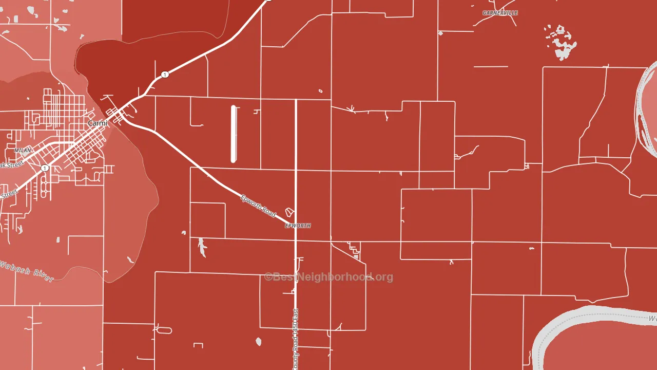 Epworth, IL block-group political-lean map