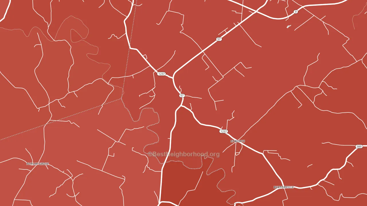 Epworth, KY block-group political-lean map