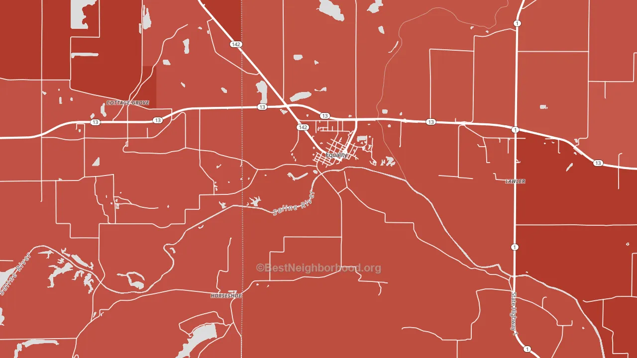 Equality, IL block-group political-lean map