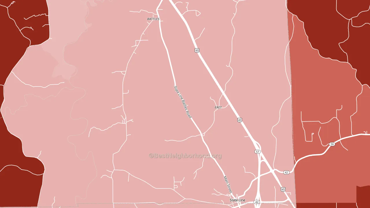 Eret, MS block-group political-lean map