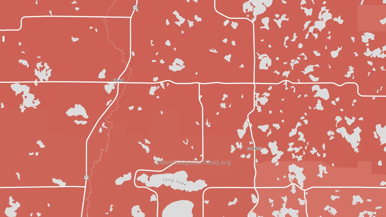 Erhard, MN block-group political-lean map