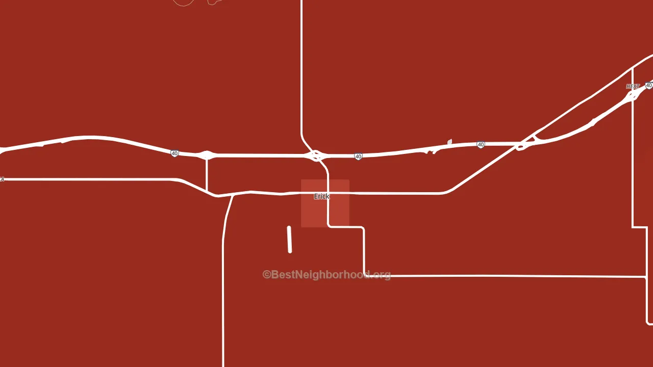 Erick, OK block-group political-lean map