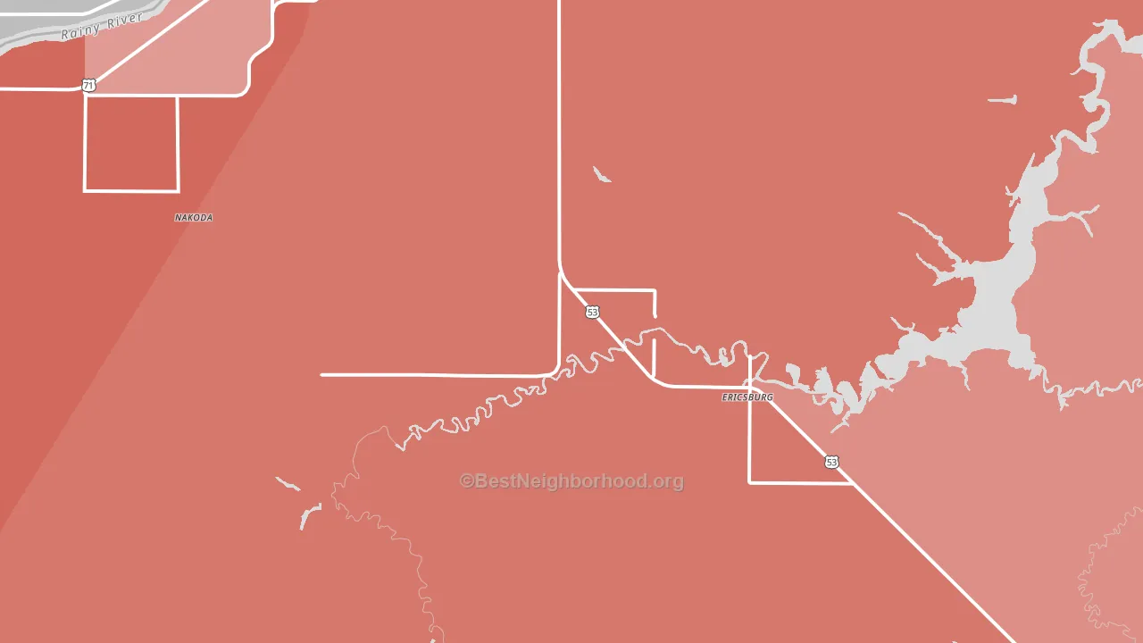 Ericsburg, MN block-group political-lean map