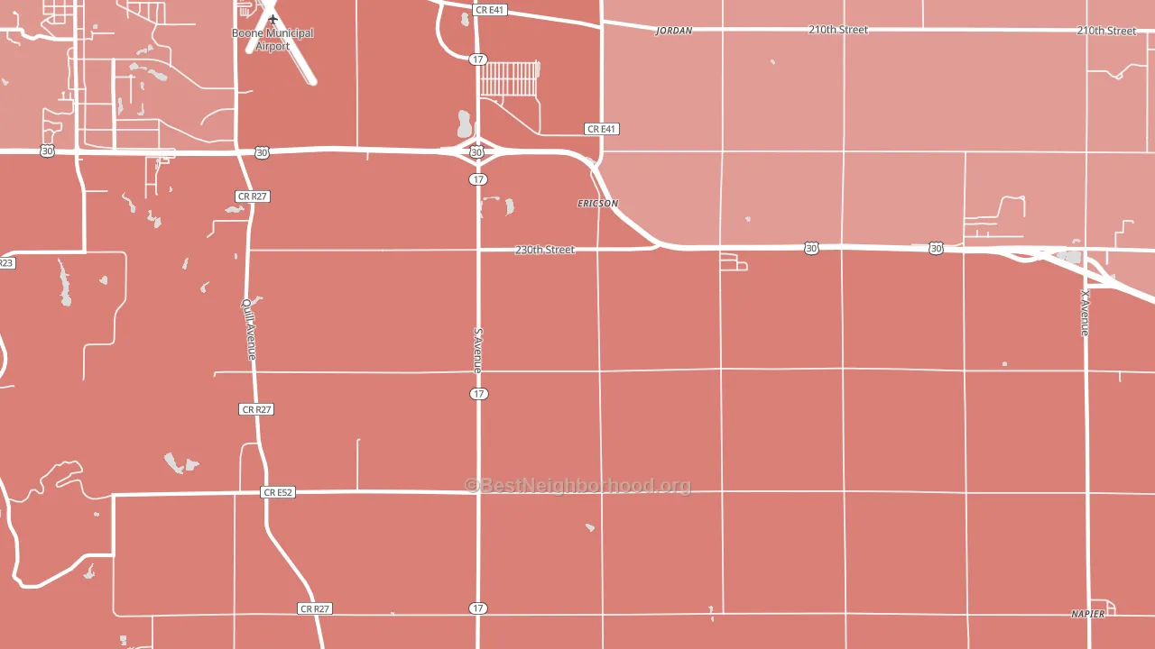 Ericson, IA block-group political-lean map