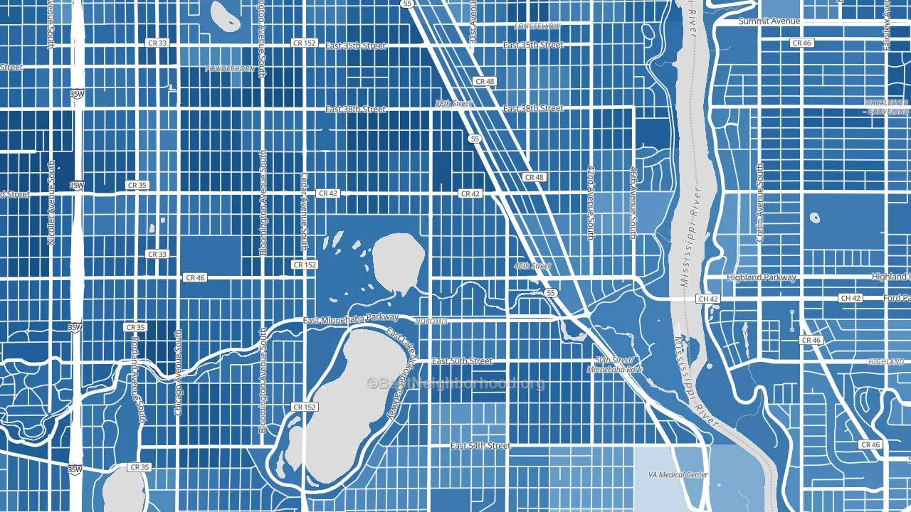 Ericsson, Minneapolis, MN block-group political-lean map