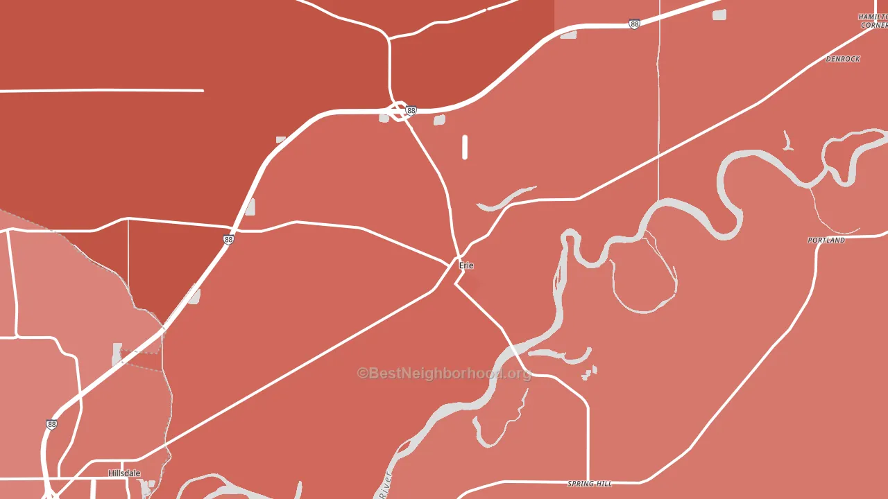 Erie, IL block-group political-lean map