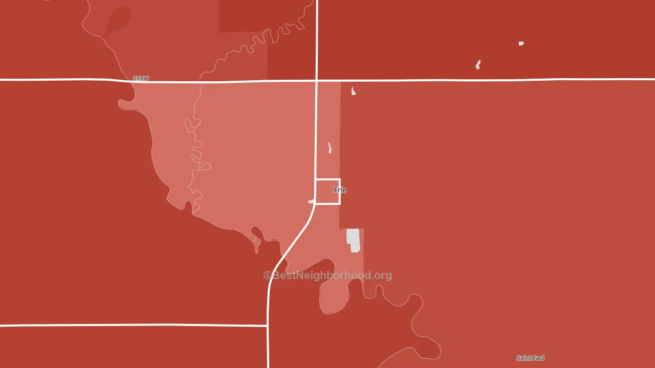 Erie, KS block-group political-lean map