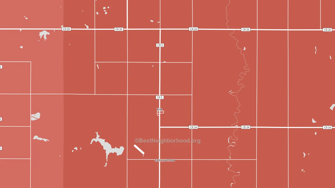 Erie, ND block-group political-lean map