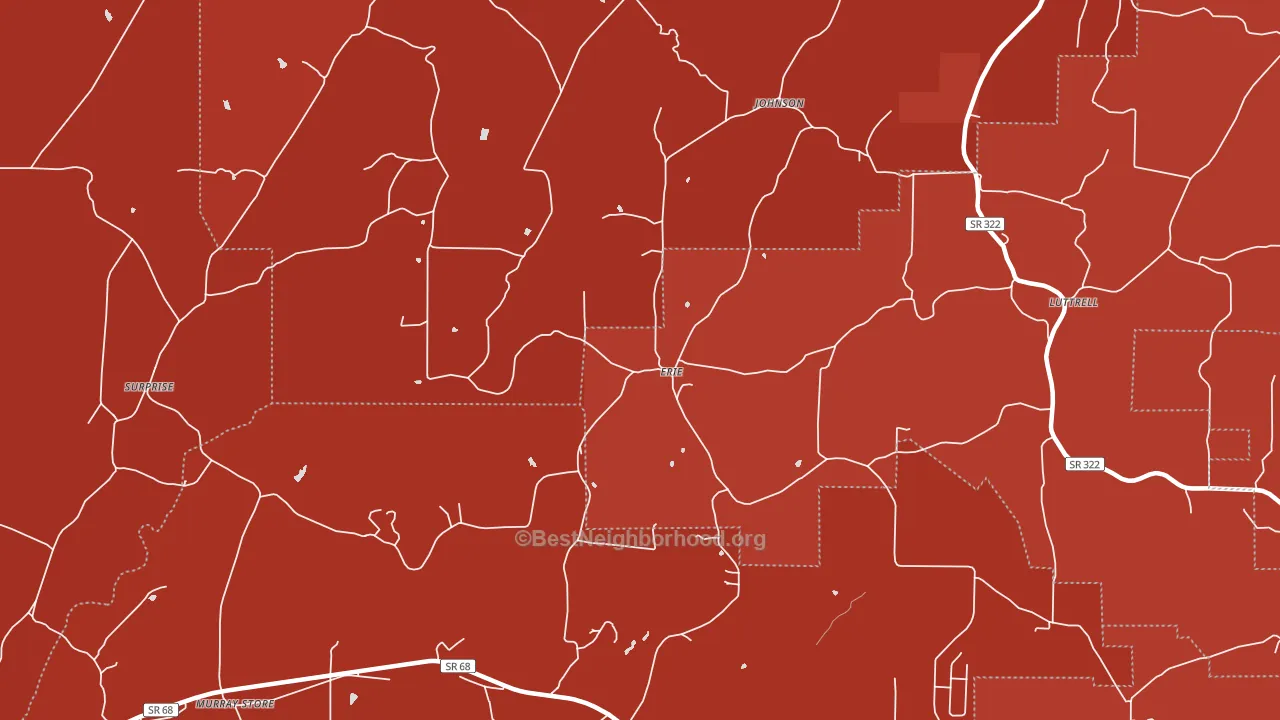 Erie, TN block-group political-lean map