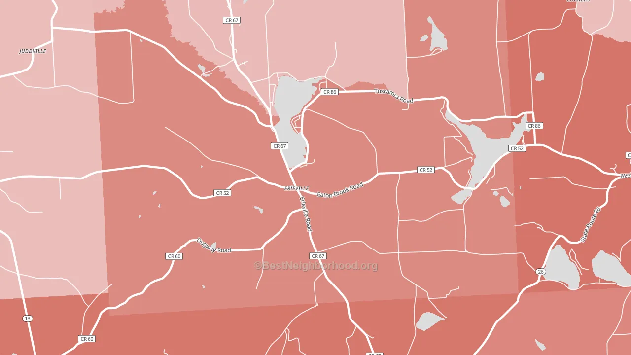 Erieville, NY block-group political-lean map