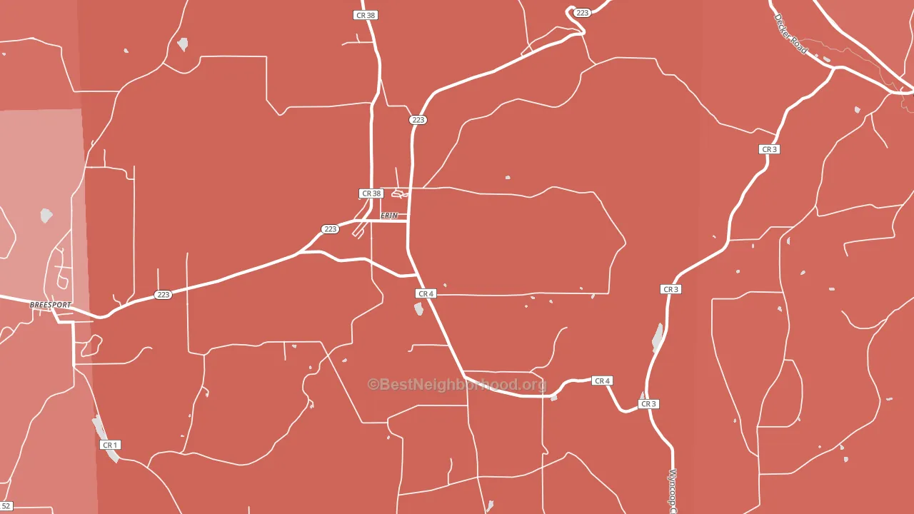 Erin, NY block-group political-lean map