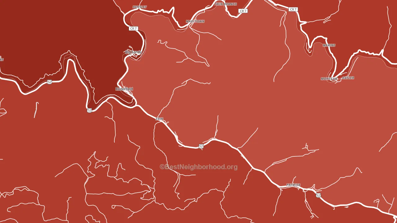 Erin, WV block-group political-lean map