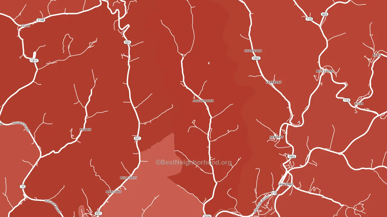 Ermine, KY block-group political-lean map