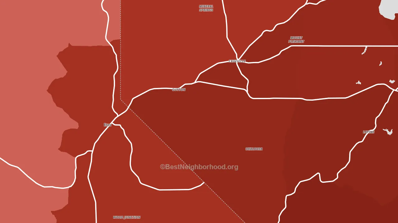 Eros, LA block-group political-lean map