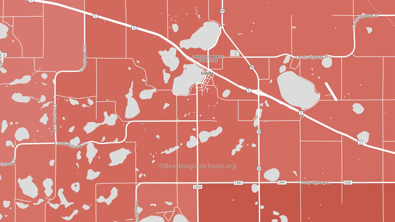 Erskine, MN block-group political-lean map