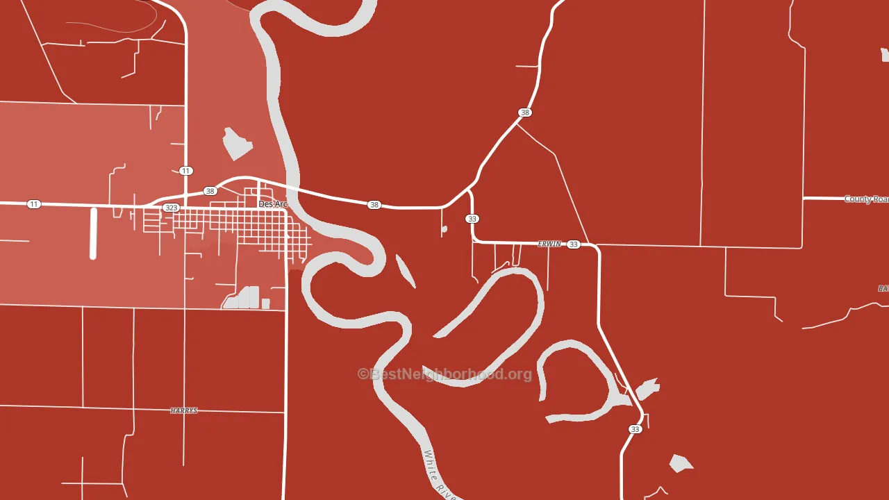 Erwin, AR block-group political-lean map