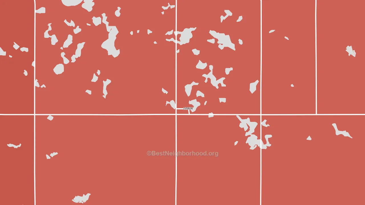 Erwin, SD block-group political-lean map