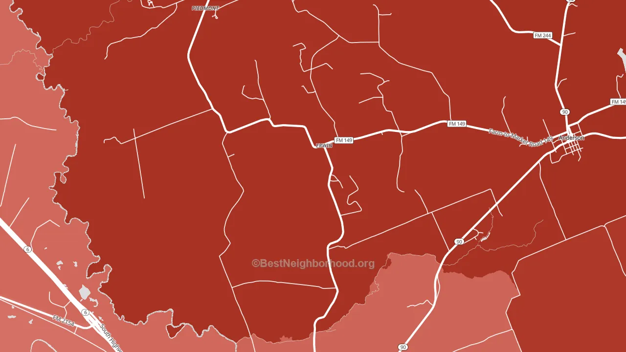 Erwin, TX block-group political-lean map