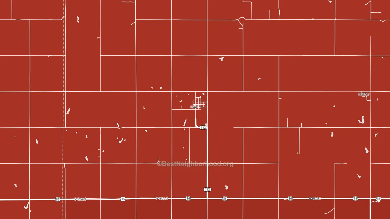 Esbon, KS block-group political-lean map