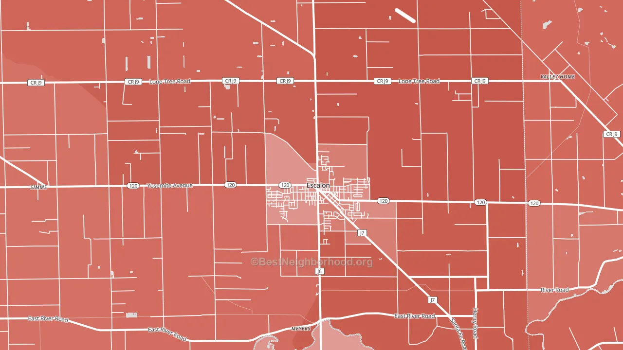 Escalon, CA block-group political-lean map