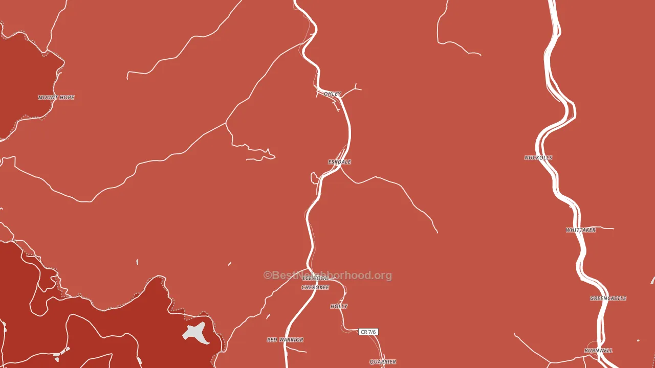 Eskdale, WV block-group political-lean map